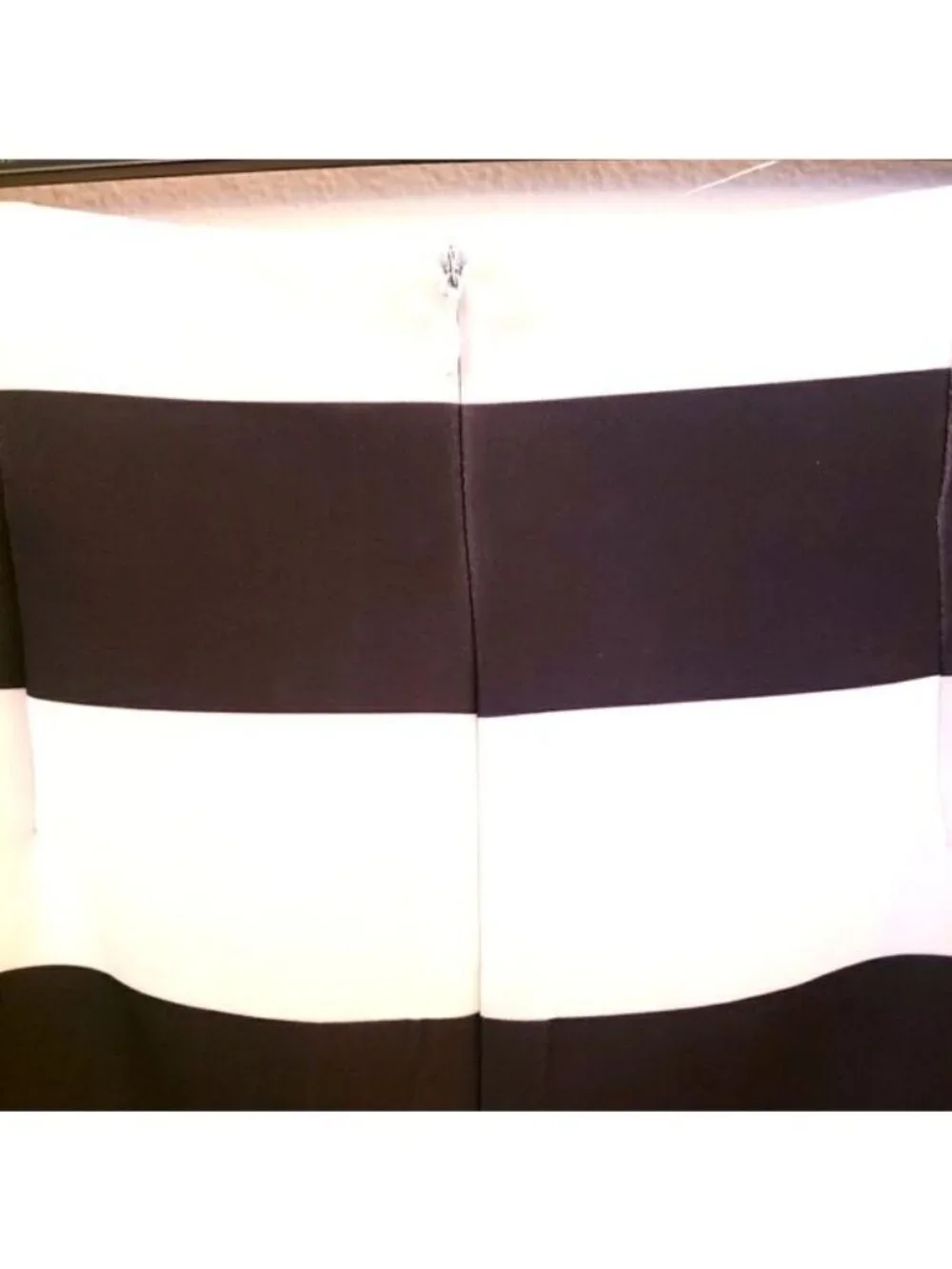 Eloquii Striped Peplum Hem Black and White Knee Length Skirt Size 20 EUC